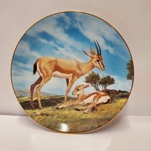 Endangered species slender horned gazelle plate
